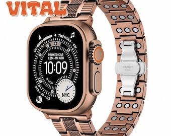 Magnetisches Armband aus rotem Kupfer für Apple Watch, Kupferarmband