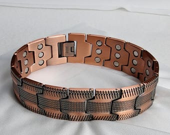 3x Handmade Red Copper Magnetic Bracelet Unique Gifts: Arthritis Relief, Energy Balance