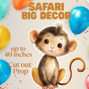 Decorazione a forma di scimmia, decorazioni per feste di compleanno a forma di scimmia, sagoma di scimmia nella giungla del safari, accessorio di scena a forma di scimmia gigante, decorazioni per feste a forma di animali selvatici per bambini