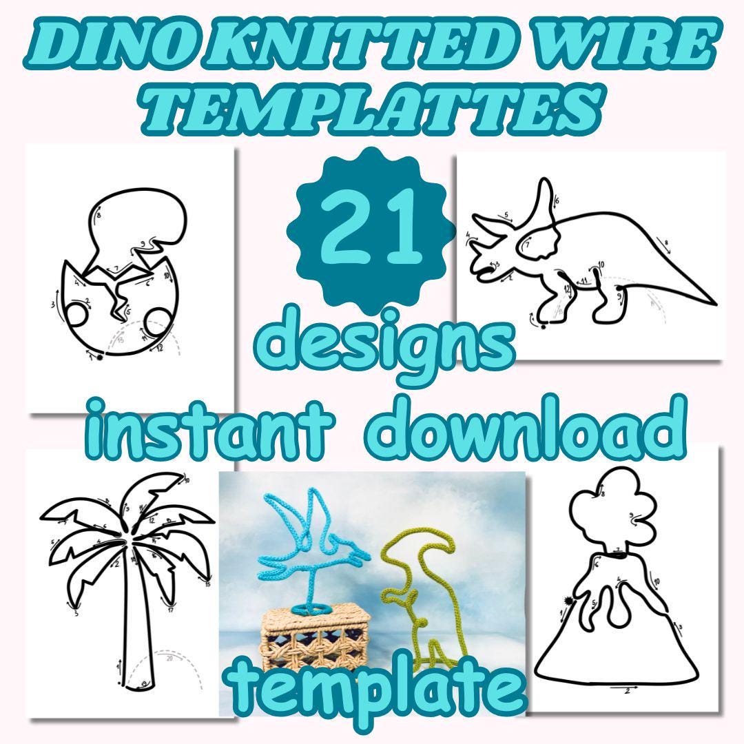 Dinosaurs Knitted Wire Template Pdf: 
