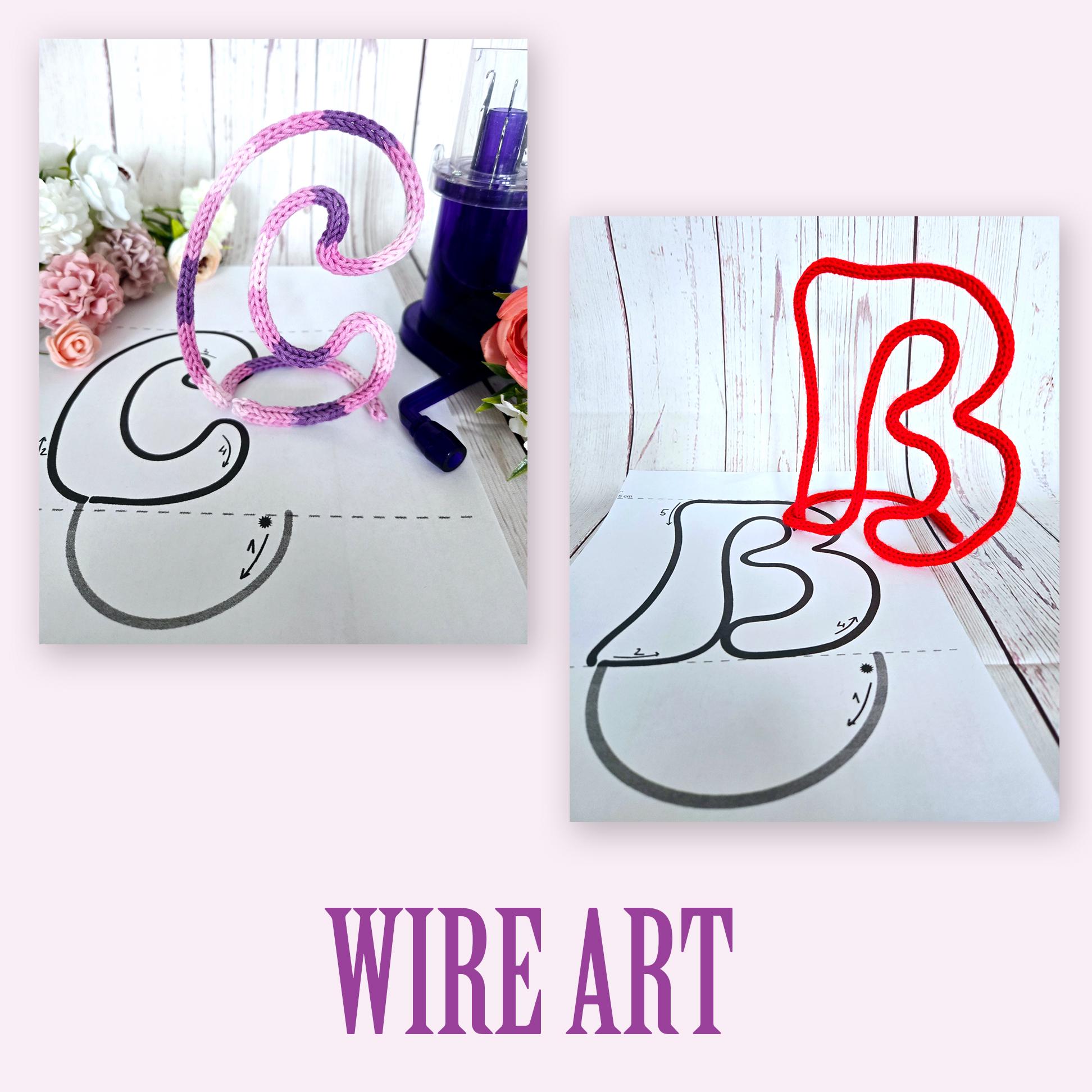 Standing Letter Template Knitted Wire Art: 