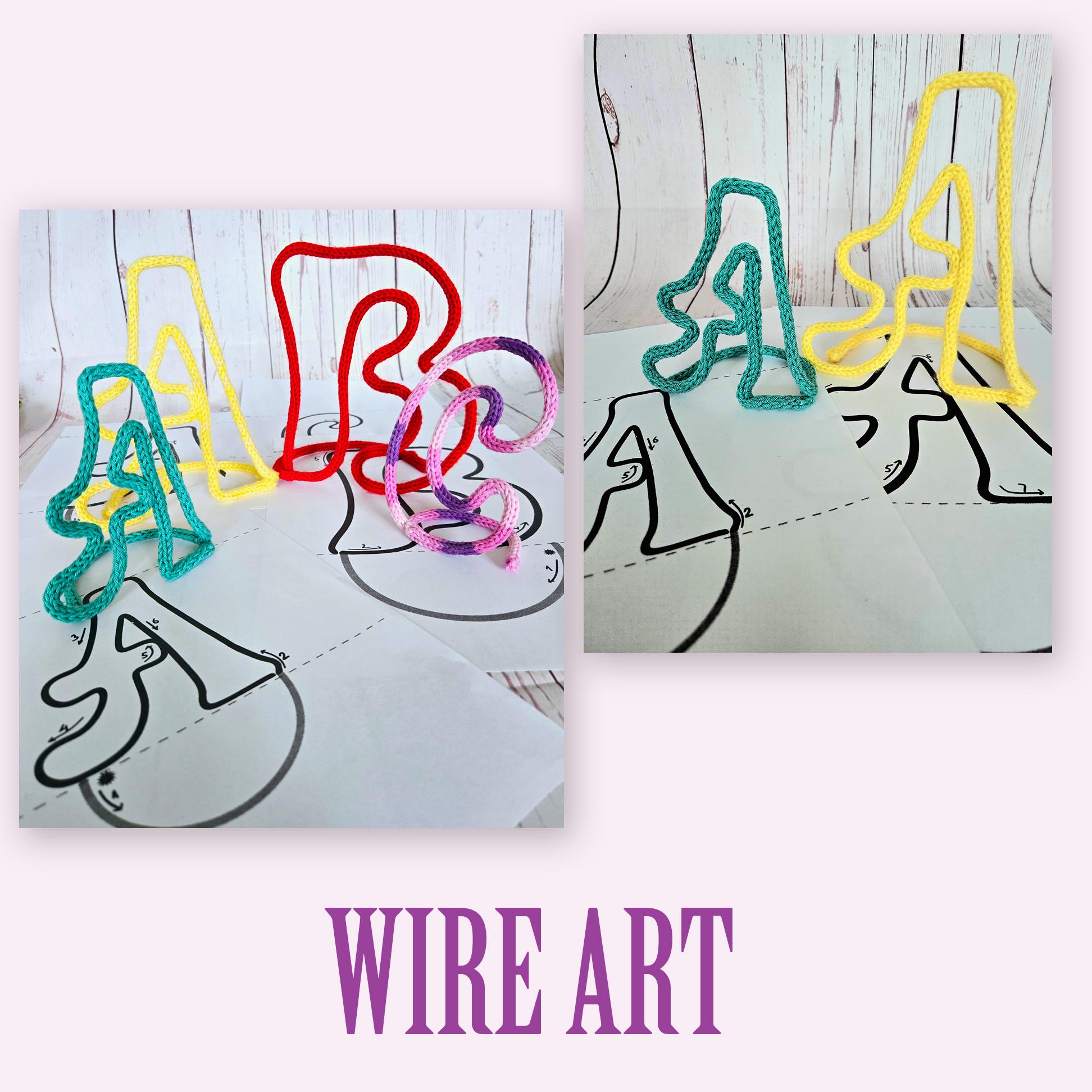 Standing Letter Template Knitted Wire Art: 