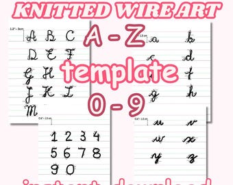 &quot;Mini Buchstabenvorlage für Strickdrahtkunst: &quot;ZAHLEN WIRE TEMPLATES&quot; Groß- und Kleinbuchstaben Alphabet Mini Alphabet Vorlage Mini Zahlen.&quot;