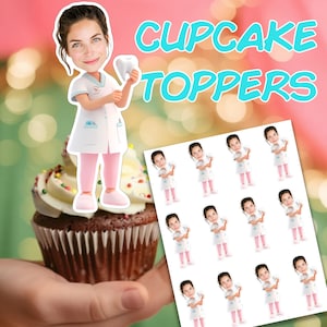 Custom Dentist Face Toppers Printable Dental Party Cupcake Decor, Personalized Photo Toppers for Dentist Celebration Healthcare party topper