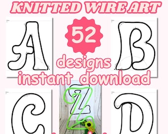 &quot;STEHENDE SCHRIFTART &quot;&quot;STANDING FONT&quot;&quot; XXL Buchstaben Monogramme Strickdraht Pdf Alphabet Wire Art Buchstaben Biegedraht.&quot;