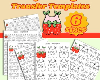 Feuilles de transfert de grenouillère pour bébé, glaçage royal imprimable pour baby shower, modèle de glaçage royal aux fraises, transfert de décorations pour biscuits