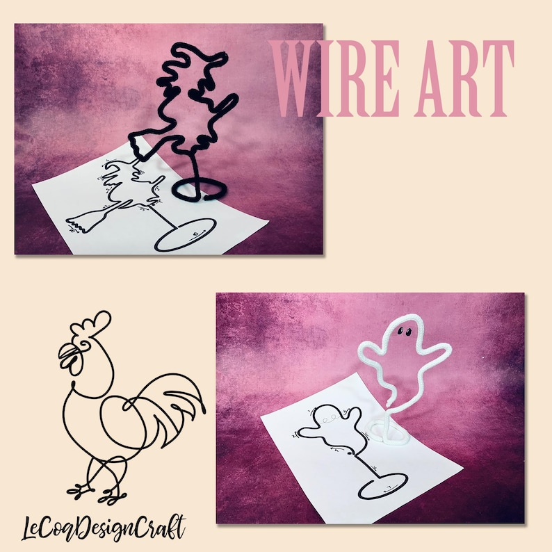 Halloween Knitted Wire Art Template: 