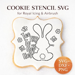 Kakschablon för påskharen | Kakschablon för Glad påsk | Kakschablon för kaniner och kakor, Royal Icing-schablon | Kakschablon för kaninkärlek