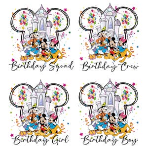 Birthday Squad Png Bundle, Happy Birthday Png, Birthday Crew Png, Mouse and Friends, Magical Kingdom Png, Family Vacation,Best Birthday Ever