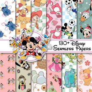 Big Bundle 130+ Seamless Pattern, Magical Seamless, Cartoon Seamless Pattern,Mouse and Friends,Toy,Princess,Winnie The Pooh Seamless Pattern