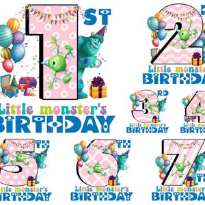 Personalized Little Monster's Birthday Png, Birthday Number Png, Birthday Monster Png, It's My Birthday Png, Family Matching Shirt Png