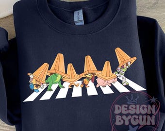 Toy and Friends Crossing Png, Funny Toy Characters In Traffic Cones Png, Friendship Png, Family Vacation Png, Family Trip Png,Vacay Mode Png