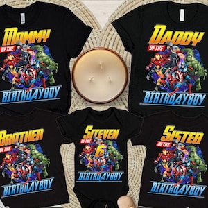 Personalized Avengers Birthday Boy Png, Superhero Birthday Png, Superhero Family Png, Happy Birthday Png, Family Birthday Matching Shirt