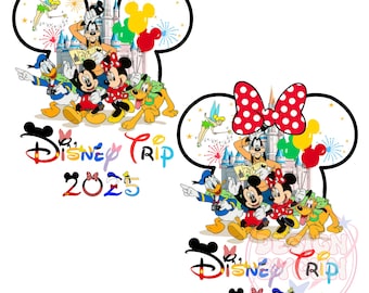 Bundle Family Trip 2025 Png, Mouse and Friends, Magical Kingdom Png, Family Vacation Png, Couple Matching Shirt,Best Day Ever Png,Vacay Mode