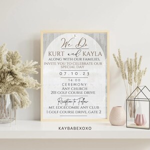 White and Black Wedding Invitation