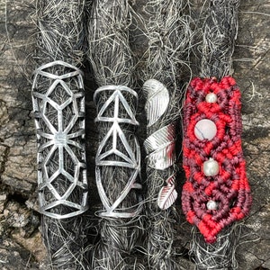 Sacred Geometry Dread Bead Set for Rasta Dreadlocks Psywear Tribal Accessories