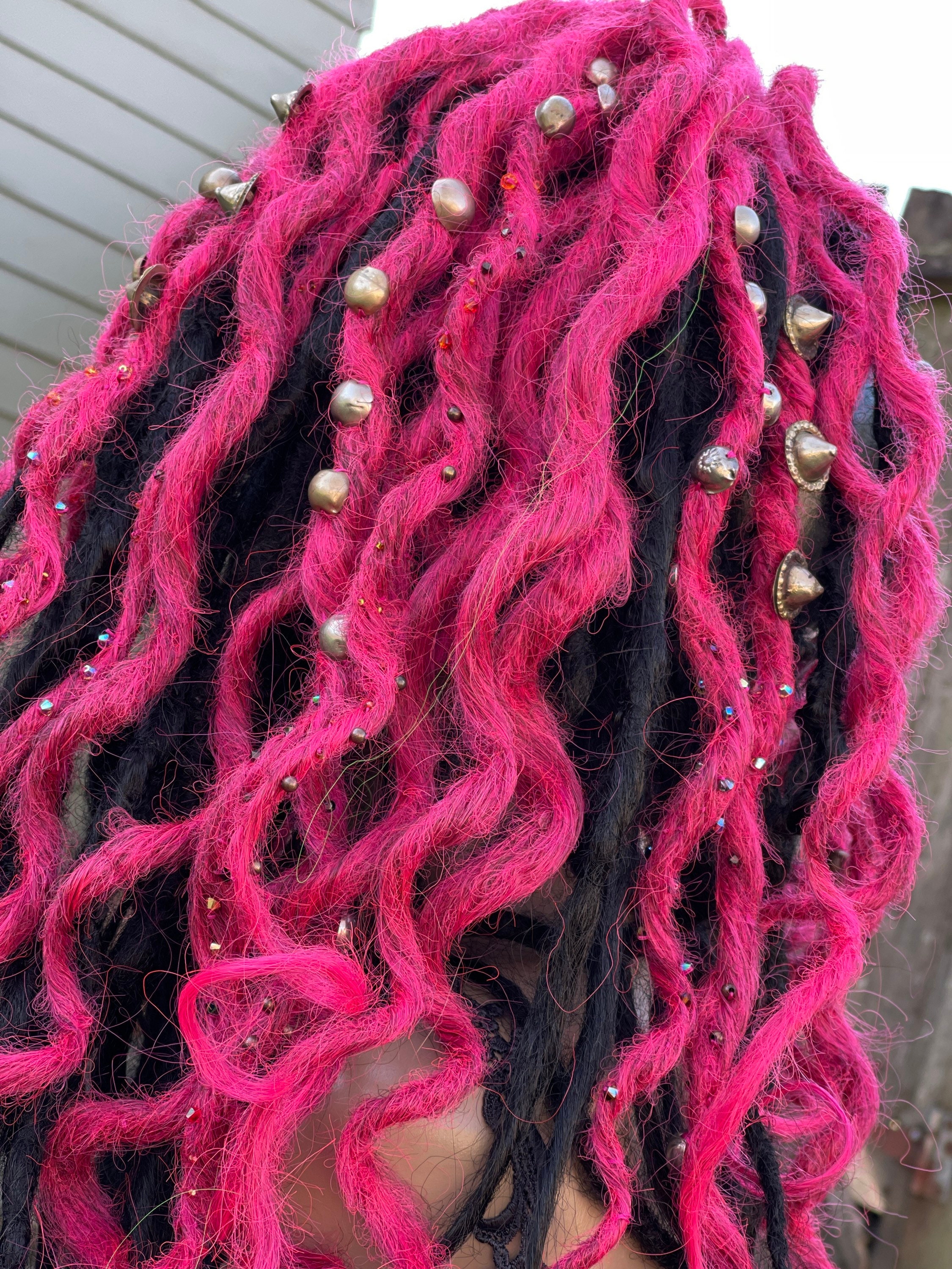 Pink Synth Dreads Belly Dancer Costume for Burning Man Festivals and ...