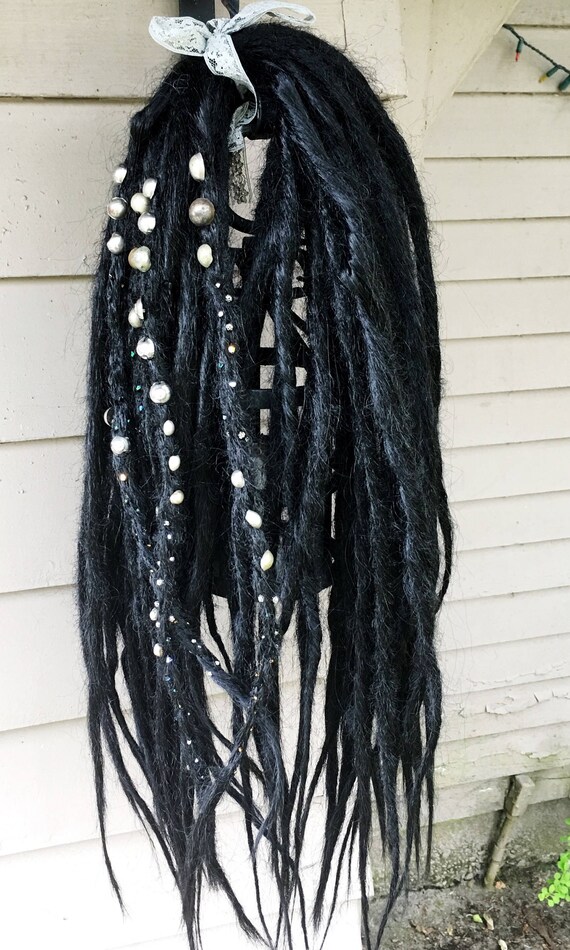 Sold Out N A Jet Black Metal Beetle De Synth Dreads Hair Etsy