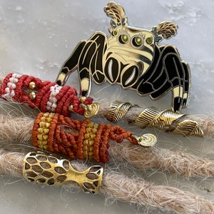 Brass Dreadlock Bead: Handmade Buddhist Hair Jewelry for Psywear, Braids & Spiritual Expression