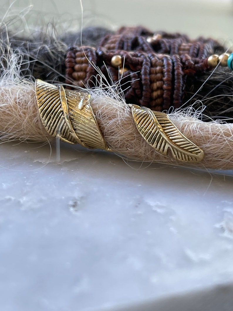 Dreadlock jewelry loc bead dread bead psywear braid india handmade handcast brass Buddhist jewelry image 3
