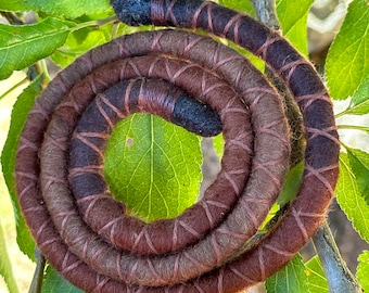 Brown Spiralocks™ Wool Felt Hair Tie for Dreadlocks, Boho Hippy Hairstyle Accessory