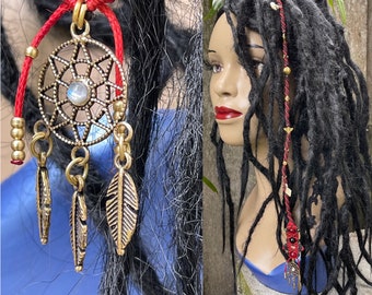 Handmade Brass Dreamcatcher Hair Bead for Dreads, Braids, and Tribal Accessories