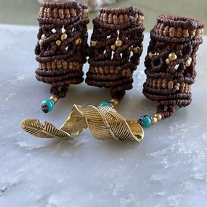 Dreadlock jewelry loc bead dread bead psywear braid india handmade handcast brass Buddhist jewelry image 8
