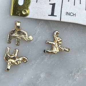 Brass Elephant Charms for Crafts and Jewelry Making - Set of 35