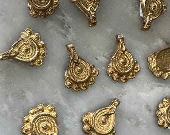 Henna art charms | 14 brass charms |goa festival necklace | paracord & knife bead | dreamcatcher fiber art |  necklace beads