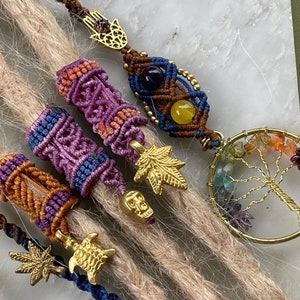 Rasta Sacred Geometry Dread Bead Set with Psywear Lock Cuff and Buddhist Hair Accessories