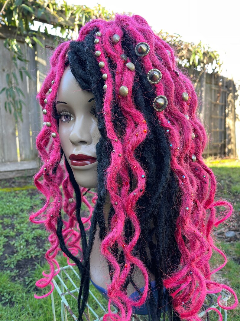 Pink Synth Dreads Belly Dancer Costume for Burning Man Festivals and ...