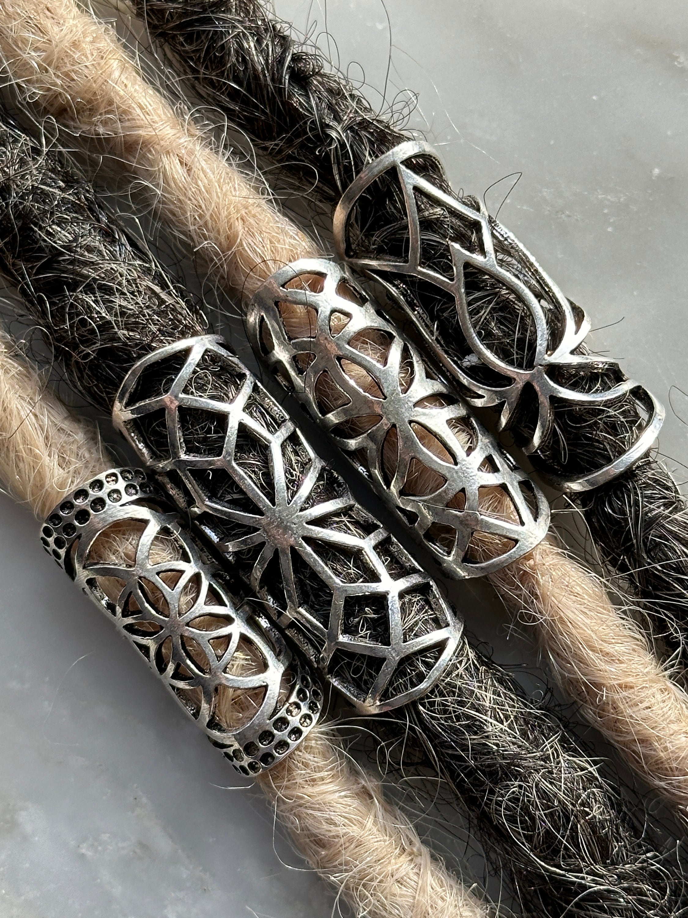 Sacred Geometry Dread Beads Rasta Jewelry Dreadlock Cuff Psywear Hair Loc Accessory Buddhist Festival
