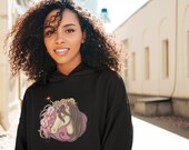 Dreaded unicorn unisex hoodie | dreadlock clothing | alt clothing | dreadlock art | art nouveau unicorn | baggy clothes