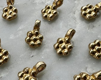 20 Brass Flower Charms for Necklaces, Paracord Beads, Dreamcatcher Art, Botanical Jewelry
