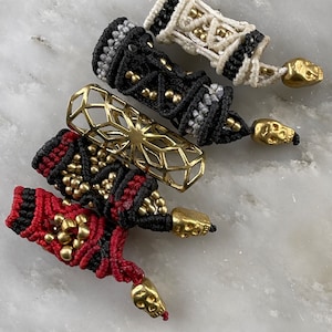 Skull Dreadlock Bead Set: Handmade Brass Rasta Hair Jewelry