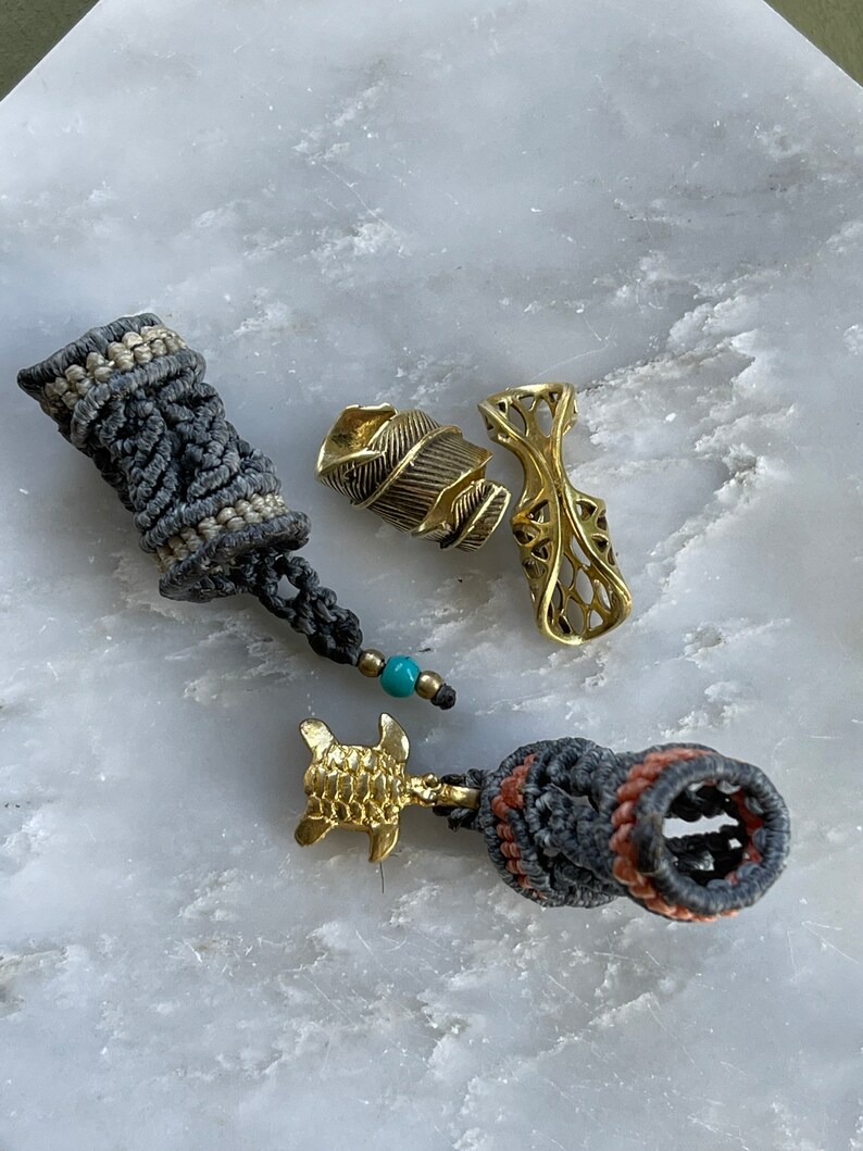 Dreadlock jewelry loc bead dread bead psywear braid india handmade handcast brass Buddhist jewelry image 10