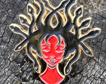 Medusa Hard Enamel Pin - Unique Jewelry for Dreadlocks & Locs with Snake Design
