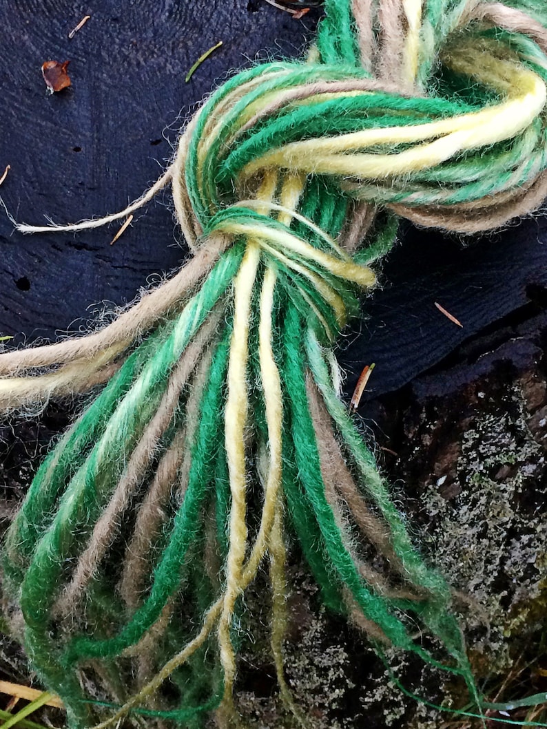 Mojito synth dreads ct 25 hair extensions DE or pinch braid attach muddled mint champagne fizzy lemon pastel green and yellow