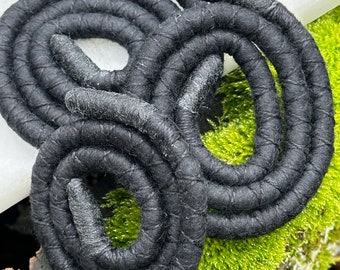 Black Wool Felt Spiral Hair Tie for Dreadlocks Spiralocks™ – Boho Hippie Ponytail Holder