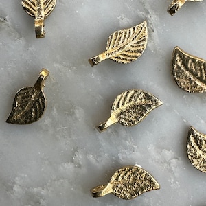 Brass Leaf Charms: Versatile Adornments for Fiber Art, Dreamcatchers, Jewelry, Knives & Paracord