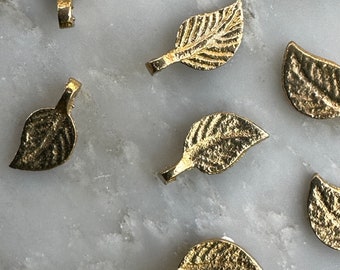 Brass Leaf Charms: Versatile Adornments for Fiber Art, Dreamcatchers, Jewelry, Knives & Paracord