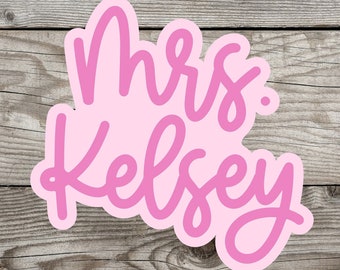 Personalized Teacher Name Vinyl Sticker, Custom Classroom Decal, Gift ...