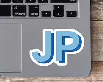 Block Shadow Monogram Sticker | Double Layer Monogram | Water bottle Sticker | Waterproof Sticker