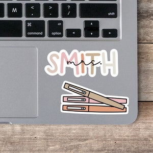 Personalized Teacher Stickers | Boho Teacher Decals | Water Bottle Stickers | Teacher Gift | Laptop Sticker | Planner Sticker