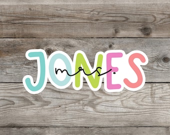 Personalized Teacher Sticker, Teacher Gift, Water Bottle Sticker, Water Bottle Stickers