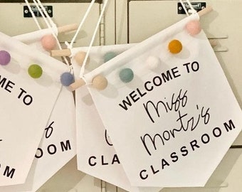 Personalized Teacher Door Hanger | Boho Teacher | Classroom Banner