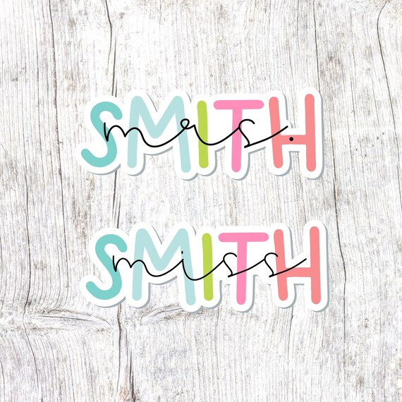 Custom Teacher Name Gift Teacher Love Weatherproof Sticker Teacher Icon Decal Personalized Teacher Name Sticker Teacher Gift