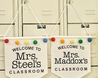 Personalized Teacher Banner | Door Hanger | Boho Teacher | Teacher Gift