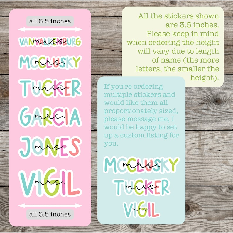 Personalized Teacher Name Sticker | TEACHER GIFT image 4