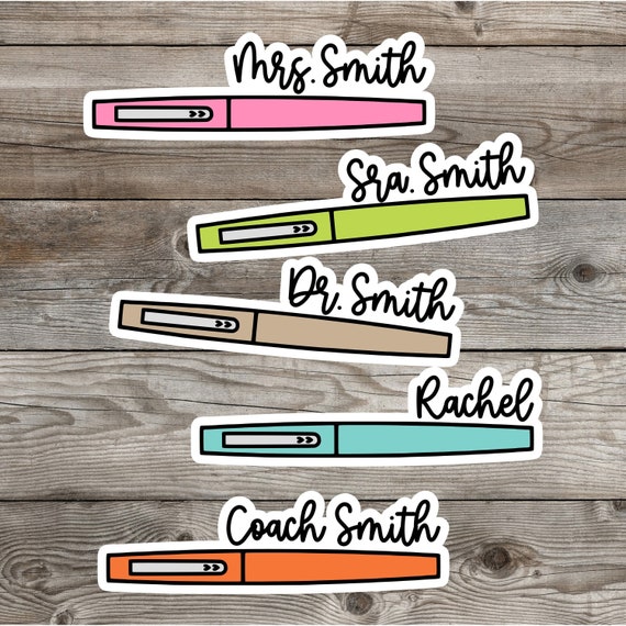 Personalized Flair Pen Sticker | Water Bottle Sticker | Laptop Sticker | Teacher Sticker | Teacher Gift